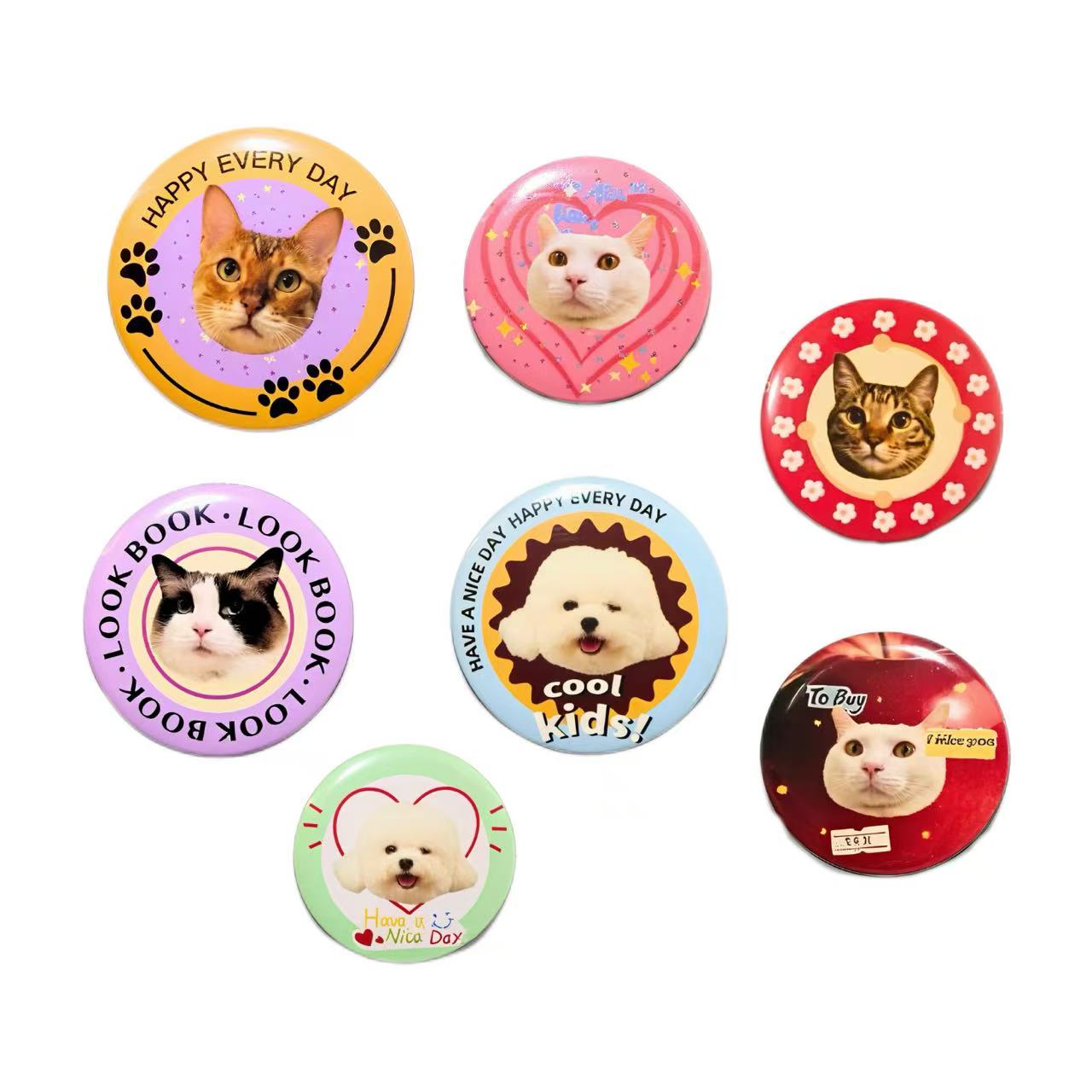 Pet Custom Round Shape Refrigerator Magnet (3 Units)