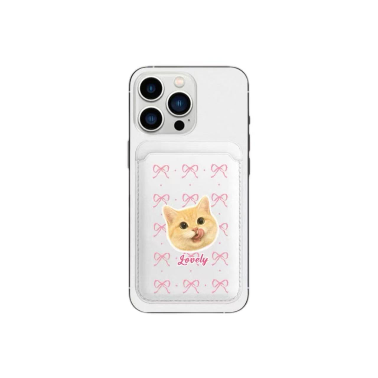 Iphone Magnetic Card Holder Custom Pet Image Printed