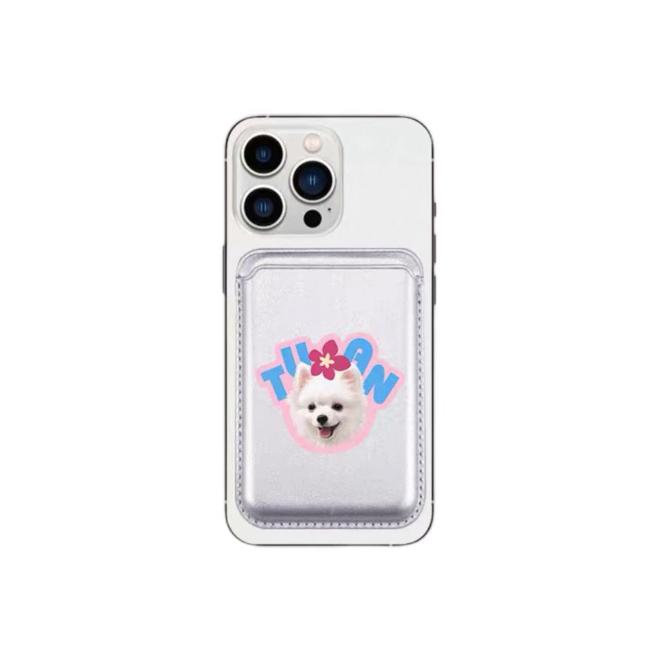 Iphone Magnetic Card Holder Custom Pet Image Printed