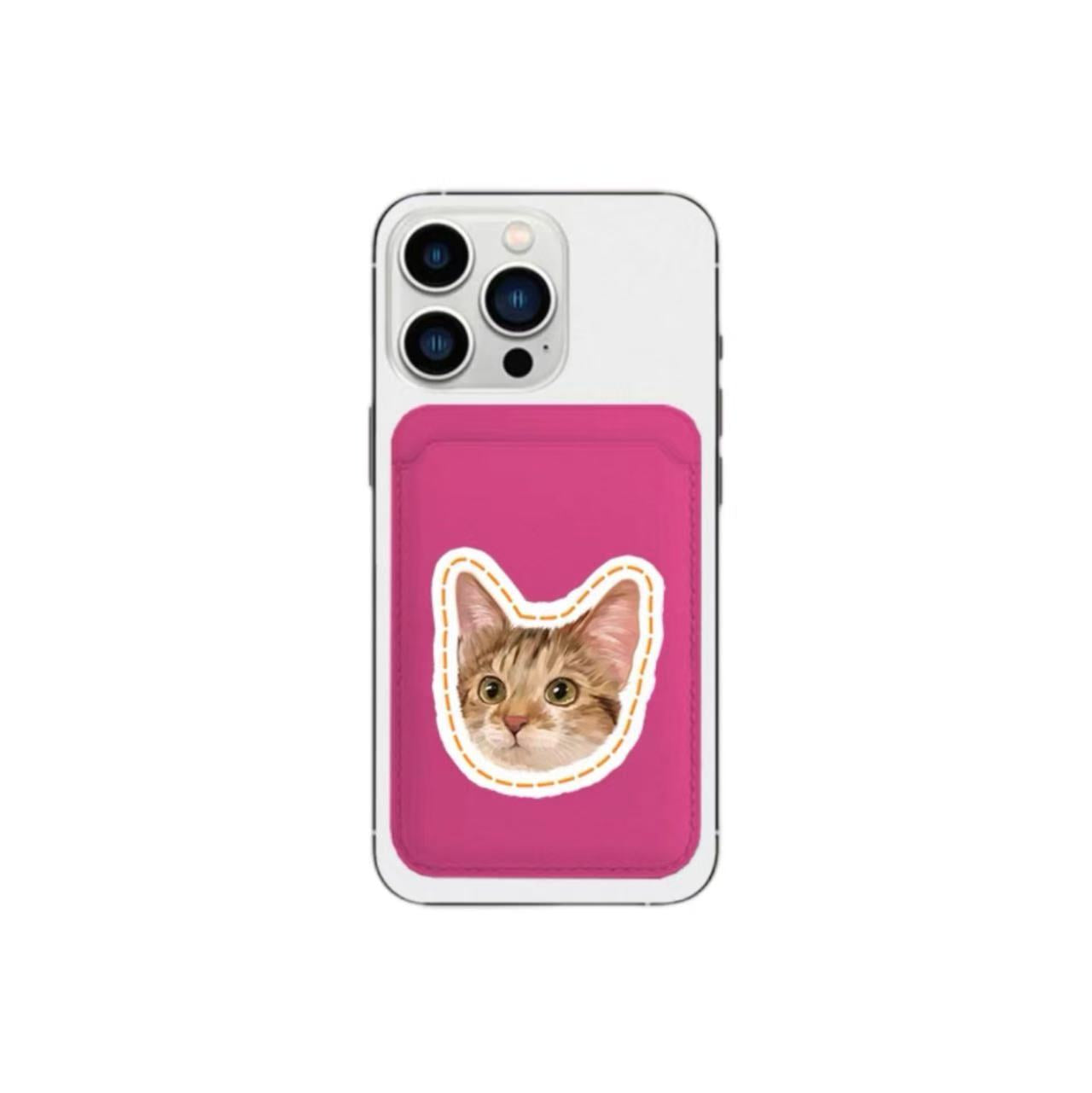 Iphone Magnetic Card Holder Custom Pet Image Printed