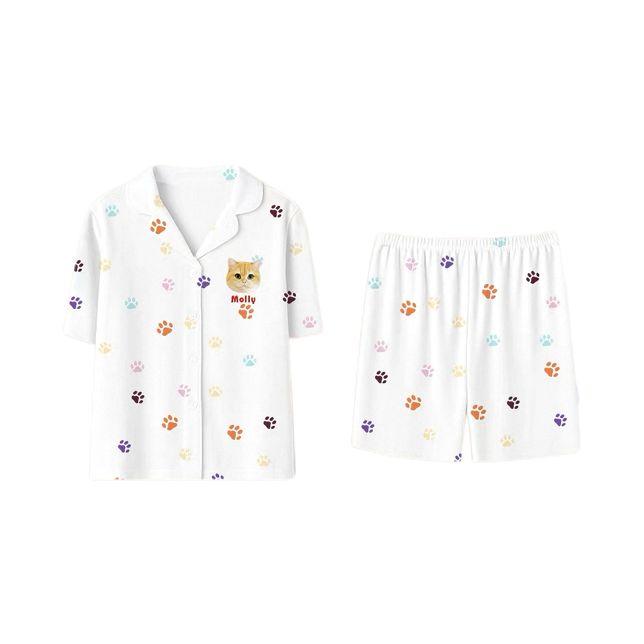 Short Pajamas Modern Design Custom Pet Image Printed