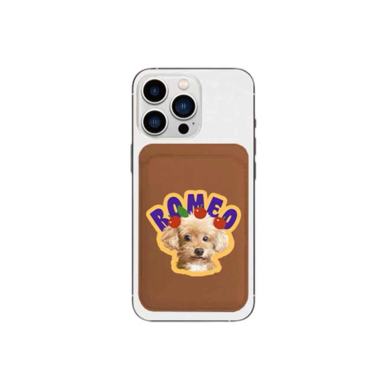 Iphone Magnetic Card Holder Custom Pet Image Printed