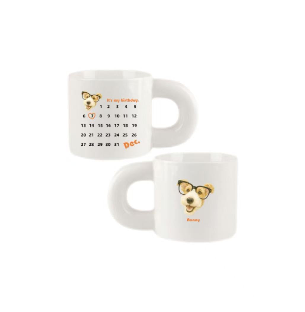 Ceramic Mug With Pet's Birthday/ID Card Design