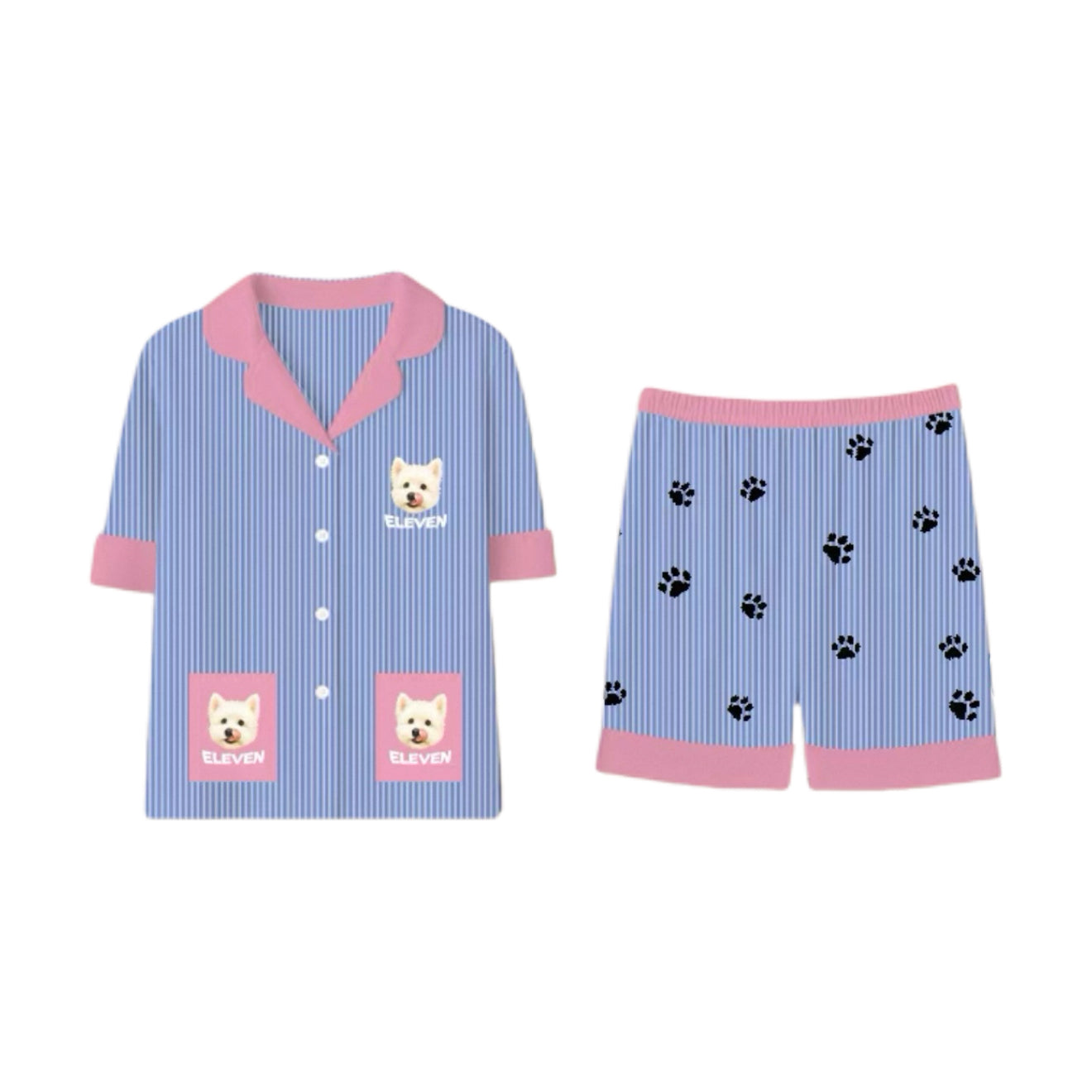 Short Pajamas Modern Design Custom Pet Image Printed
