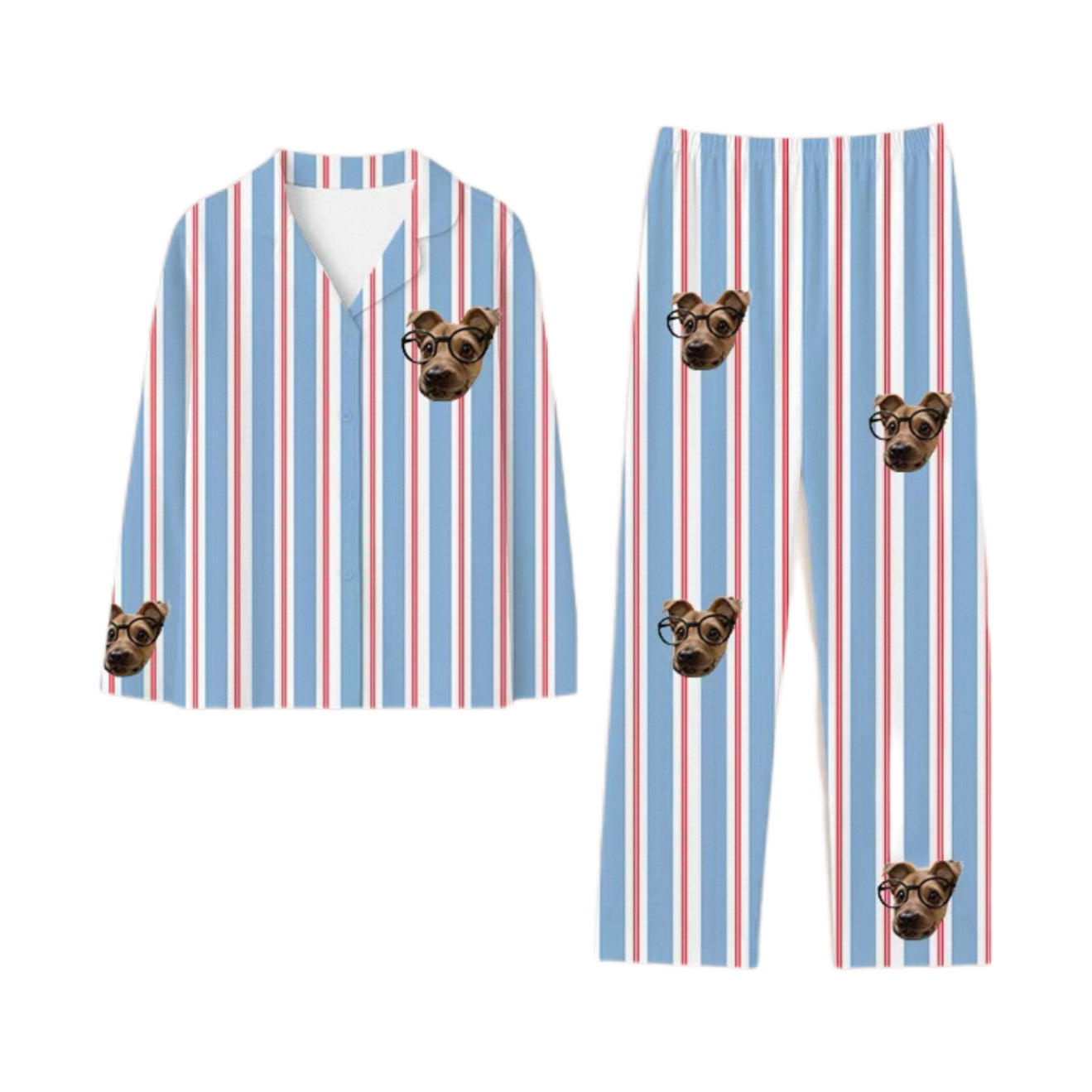Long Pajamas Modern Design Custom Pet Image Printed